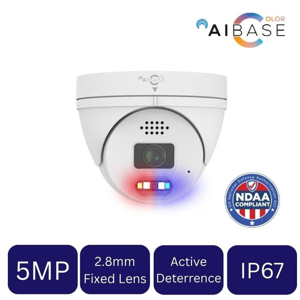 5MP Active Deterrence Full Color Fixed Lens IP Turret - White (CAM ...