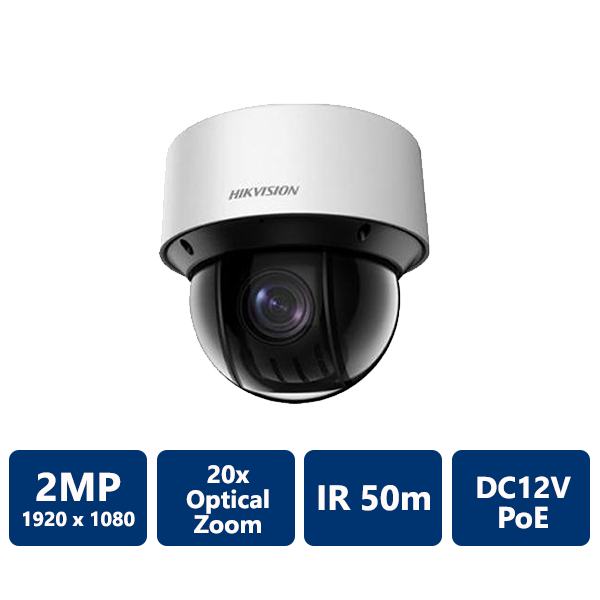 Hikvision 2MP Network IR 20x mini PTZ Camera, 4.7-94mm(DS-2DE4A220IW-DE)